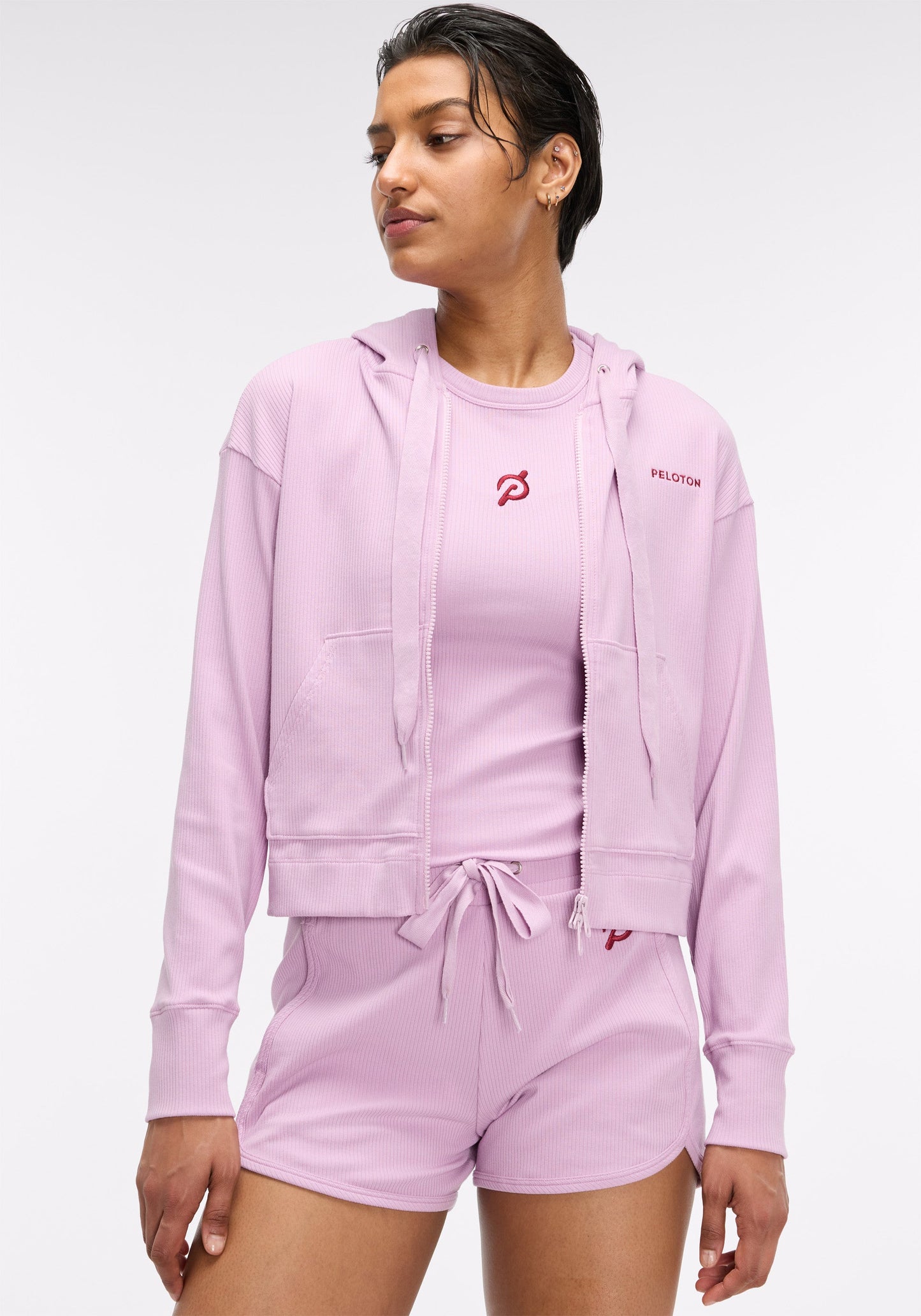 Rib Crop Hoodie