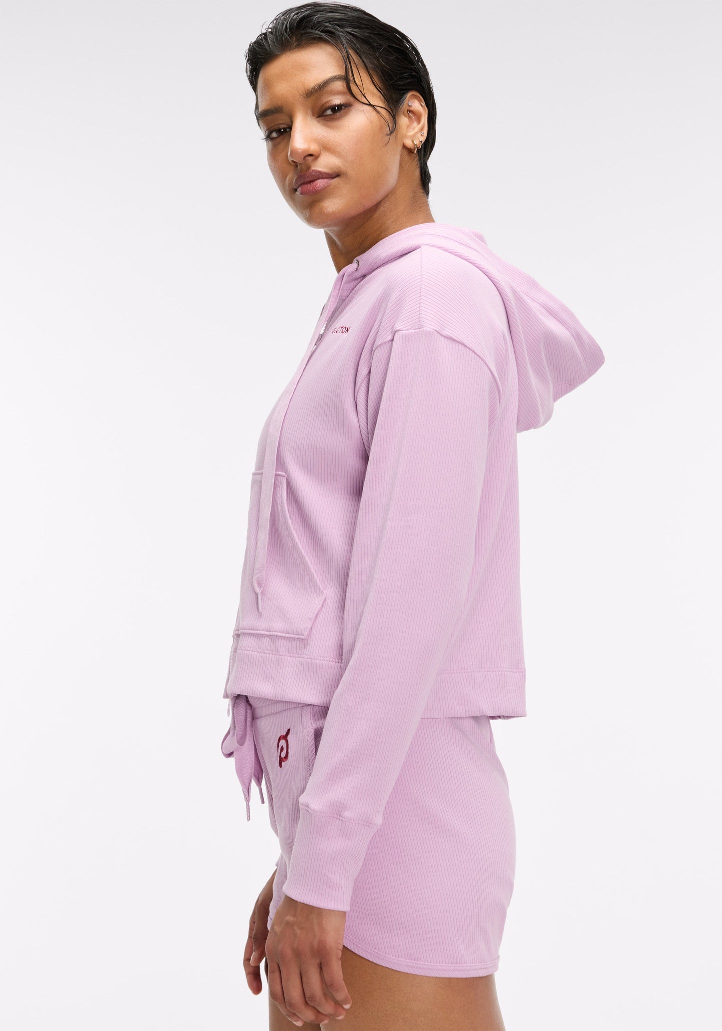 Rib Crop Hoodie
