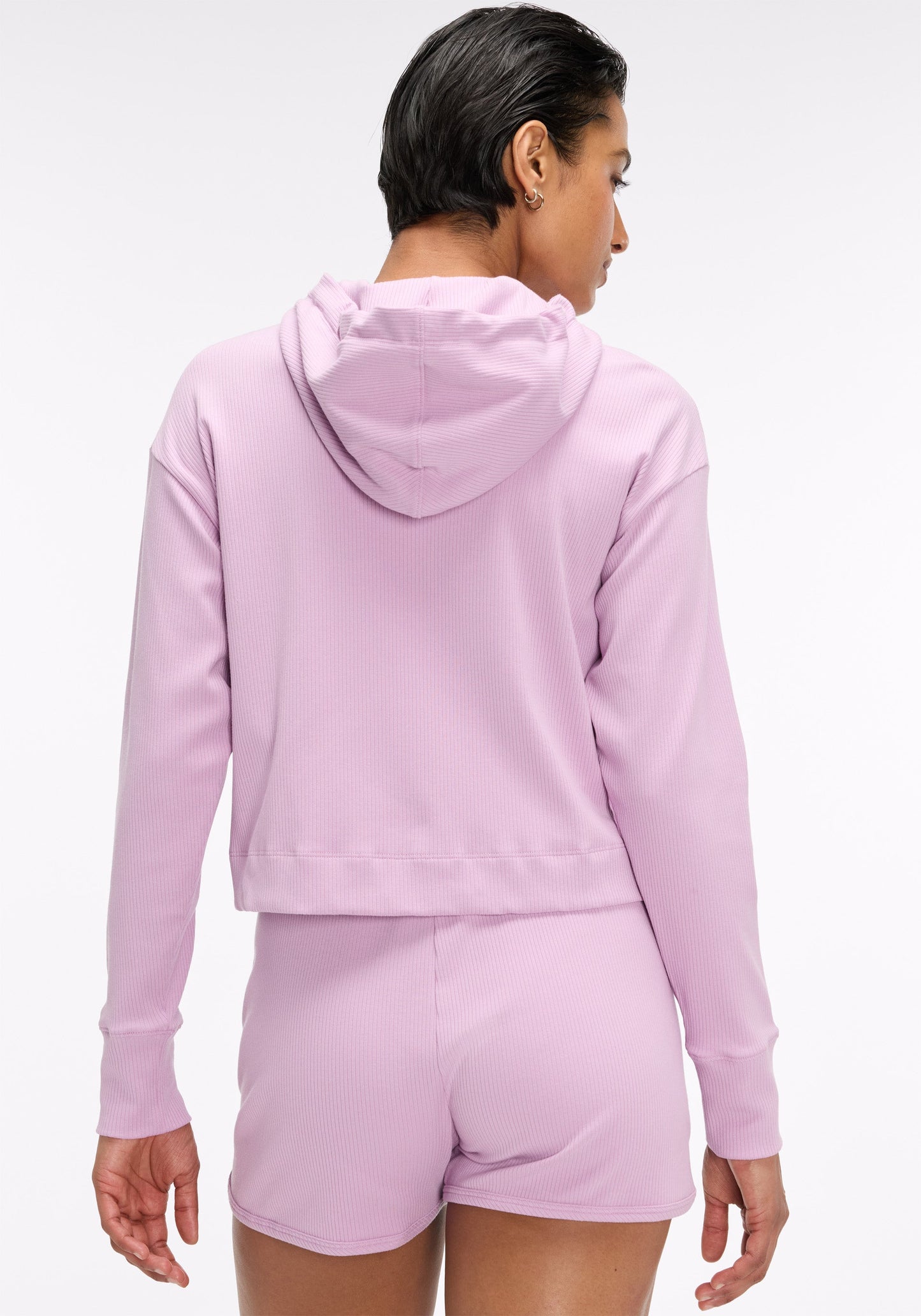 Rib Crop Hoodie