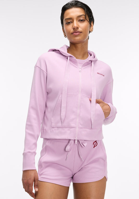 Rib Crop Hoodie